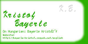 kristof bayerle business card